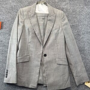 Judith & Charles 2-Pc Blazer & Skirt Set Womens 2 Gray Virgin Wool Office Attire